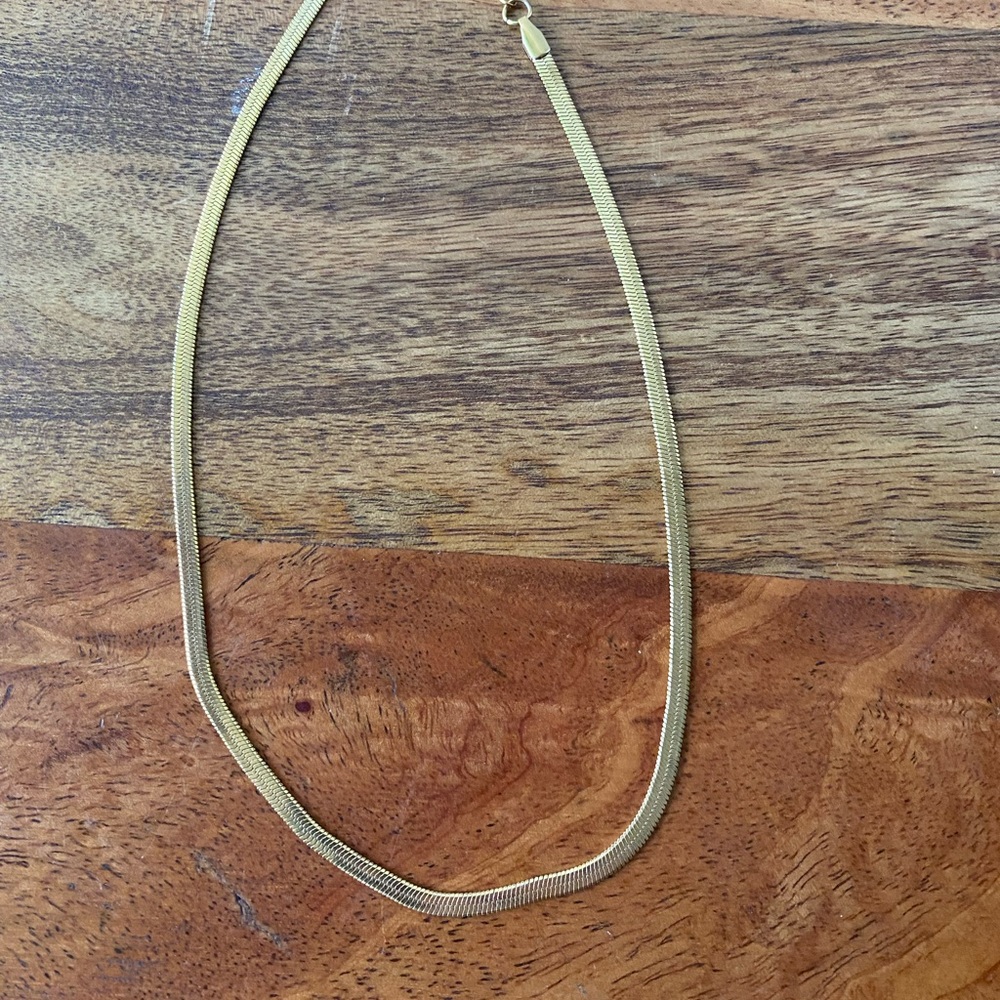 14kt gold filled herringbone necklace 3mm
